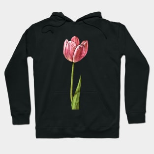 Pink Watercolor Tulip Hoodie